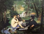 Edouard Manet Having lunch on the grassplot painting